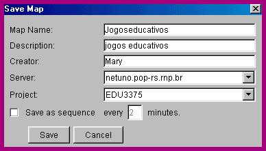 Se voce quiser ou trocar o nome do mapa, ou salvá-lo em outro projeto ou local, escolha o menu File e selecione a opção Save As.