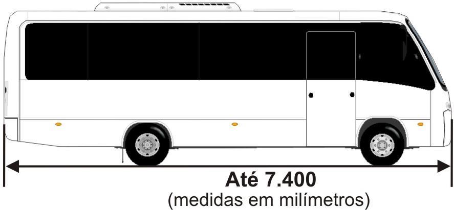 10.2.2 Largura e altura do veículo Figura 4 Comprimento do Micro-ônibus M3 A largura externa máxima do veículo deve ser de 2.