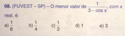 Exercícios da apostila 08 de página 58 cos x pode valer no