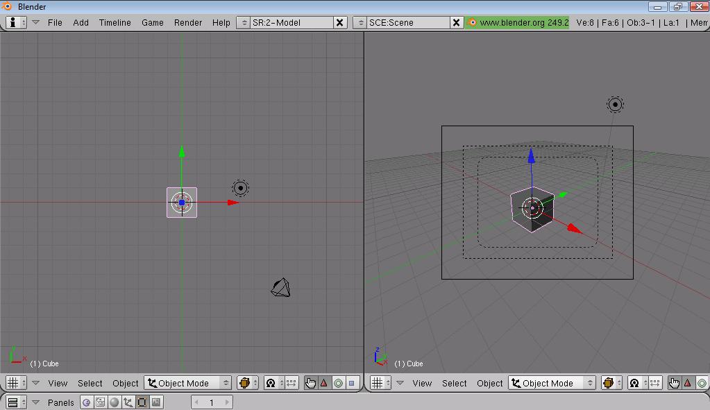 2. Obtemos agora a interface dividida em duas partes, convém