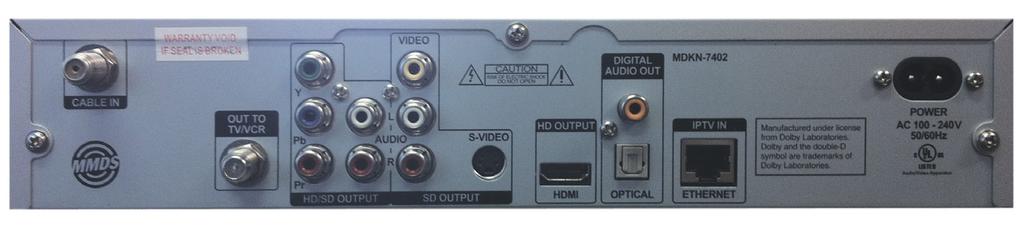 1. Instalando o Decodificador 1.1 Configurações Gerais 1 2 Painel Traseiro 1. Conecte o cabo coaxial no conector traseiro do Decodificador (CABLE IN). 2. Conecte o cabo HDMI, RCA (Vídeo e Áudio R-L) ou Videocomponente entre o Decodificador e a sua TV*.