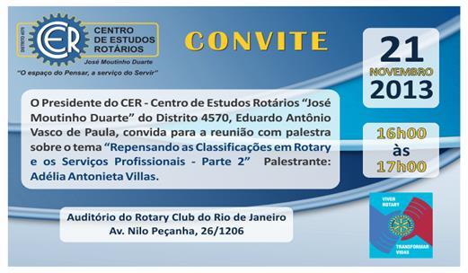 RC RJ GUANABARA-GALEÃO 21/11/13, 5ª-feira, 20h - Reunião dedicada à Comissão de Administração