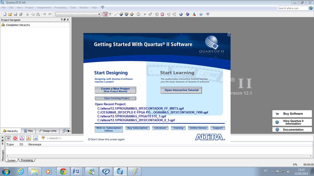 PASSO A PASSO COMO CRIAR UM NOVO PROJETO EM SCHEMATIC NO SOFTWARE QUARTUS II, SIMULAR FORMAS DE ONDAS E GRAVAR NO KIT ESSE MATERIAL FOI