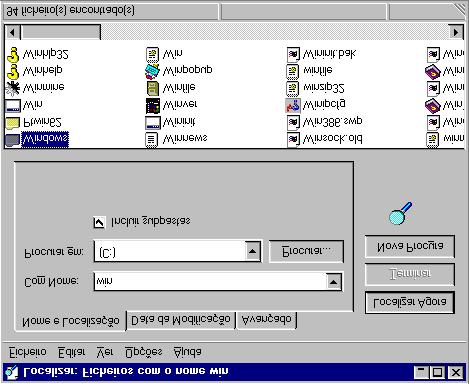 Sistema de Ficheiros Nessa altura pode efectuar, sobre os ficheiros encontrados, todas as operações que efectuou no Explorador do Windows sobre ficheiros.