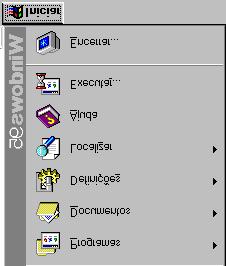 Iniciar o Windows 95 Computador representa todos os programas, documentos e outros recursos disponíveis no sistema do computador.