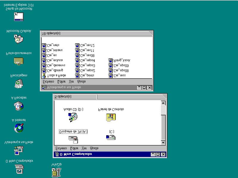 Trabalhar com o Windows 95 2. Se visualizar o ícone Vizinhança na Rede, faça um duplo clique sobre o mesmo.