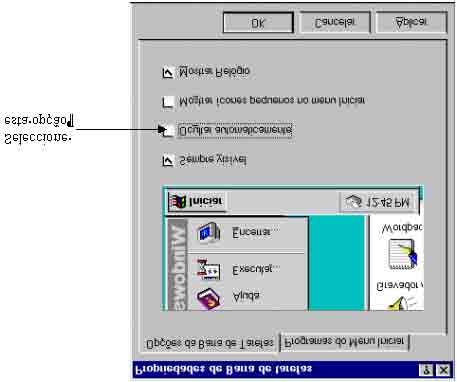 Trabalhar com o Windows 95 A barra de tarefas indica qualquer documento, ficheiro ou pasta que esteja aberto, quer tenha ou não as suas janelas visíveis.