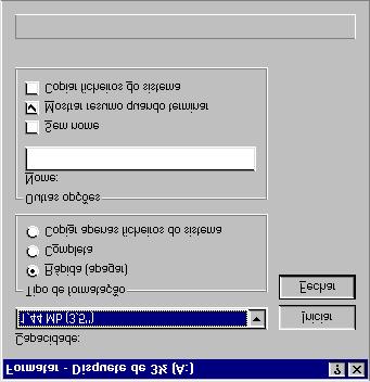 Sistema de Ficheiros 4. Clique, na barra de menu, na opção Ficheiro e depois em Formatar.