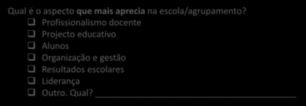 Inquérito por questionário Formulação de questões Questões semi-abertas Num questionário podem ocorrer simultaneamente modalidades de resposta fechada e aberta na mesma questão.