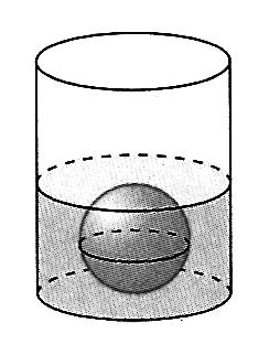 fundo, de modo que a água do copo recubra exatamente a esfera.