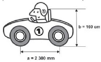 8) (ENEM 011) Um mecânico de uma equipe de corrida necessita que as seguintes medidas realizadas em um carro sejam obtidas em metros: a) distância a entre os eixos dianteiro e traseiro; b)