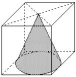 4) (MACK) Na figura, a base do cone reto está inscrita na face do cubo.
