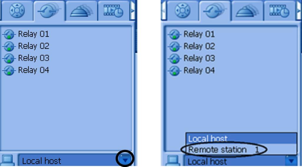 DiBos/DiBos Micro O modo em directo pt 27 3.6.2 Visualização dos relés Após a selecção do separador são exibidos todos os relés configurados localmente e os respectivos estados.