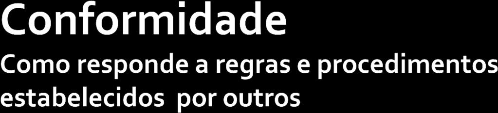 Tendência do Alto C Necessidade psicológica: Forças predominantes: Objetivos para: Medo de : Em excesso: