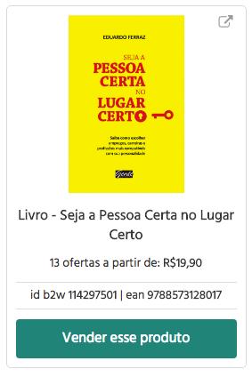 No capítulo anterior aprendemos a fazer a busca pelo item. Agora chegou o momento de selecioná-lo e configurá-lo para a venda.