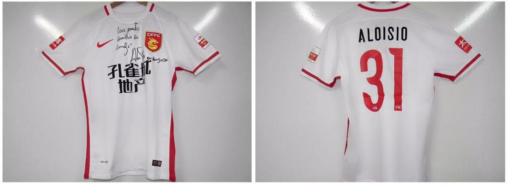 LOTE 14: Camisa Oficial Hebei China Fortune, 2016, utilizada e cedida