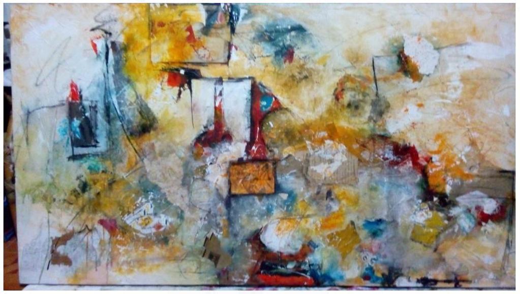 LOTE 22: Obra do artista plástico DÁRIO BOSA, medindo 1,00m x 1,50m pinturas á óleo.