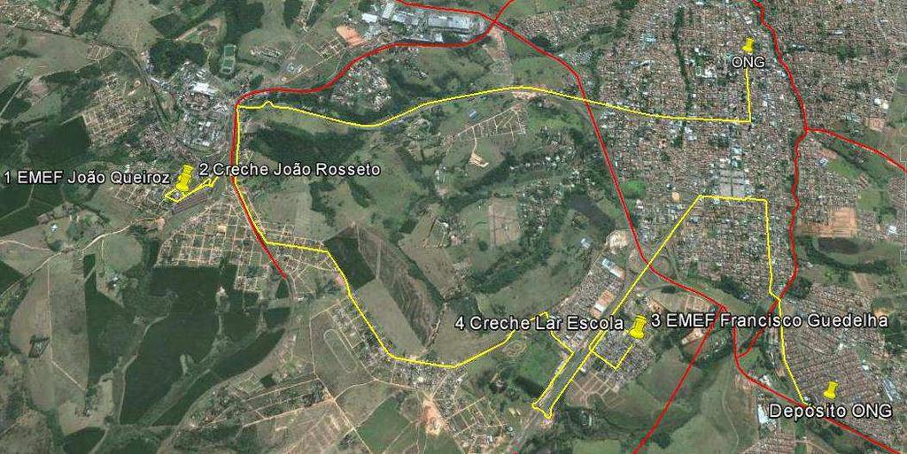 trânsito, como mãos de direção das vias públicas permitidas, retornos, etc., obtendo-se assim a real distância de cada rota definida.