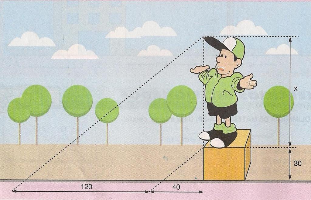 34) Na figura abaixo, um garoto está em cima de um banco.