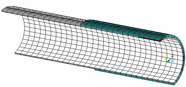 Para o modelo axissimétrico se colocam duas restrições no meio da parede do duto na direção longitudinal do mesmo, e simetria BC