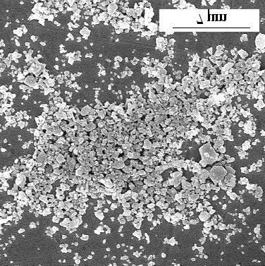 FIGURA 4.15 - Micrografia obtida por MEV dos pós de zircônia obtidos no LAS/INPE.
