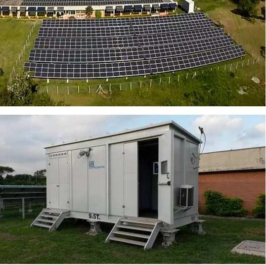 Gerador fotovoltaico instalado no solo e eletrocentro 156kWp Diagrama unifilar IEE-USP O sistema possui um único inversor central de 140kW