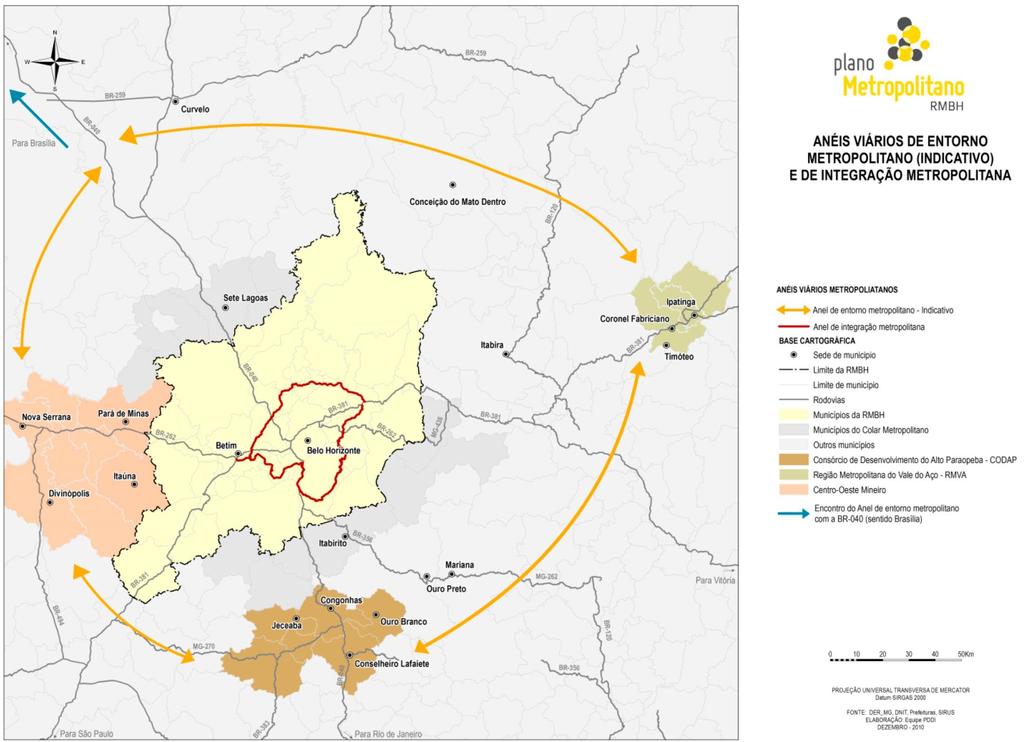 Política Integrada de Mobilidade em Rede Anéis viários de entorno e integração metropolitana 1.