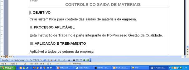 Manual da qualidade.