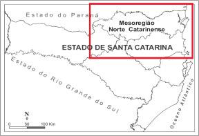 s municípios de Joinville e Canoinhas, com 4 ocorrências cada, registraram as maiores ocorrências de escorregamentos na mesorregião.