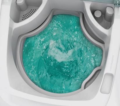 Os pés e a proteção inferior da sua lavadora já vão montadas no produto no modelo PopMatic 6kg.