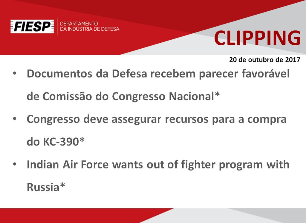 Documentos da Defesa recebem parecer favorável de Comissão do Congresso Nacional* Na manhã desta quinta-feira (19), a Política Nacional de Defesa (PND), a Estratégia Nacional de Defesa (END) e o