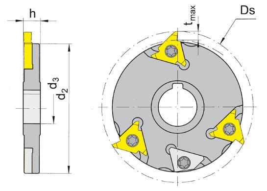 FRESADO POLIONAL FRESAEM POLIONAL FERRAMENTA DE FRESAEM Tipo Filo de corte Ø Aresta de corte Ø Ds 80 mm para máquina: ildemeister para máquina: ildemeister Foto = versión corte a izquierda Foto =