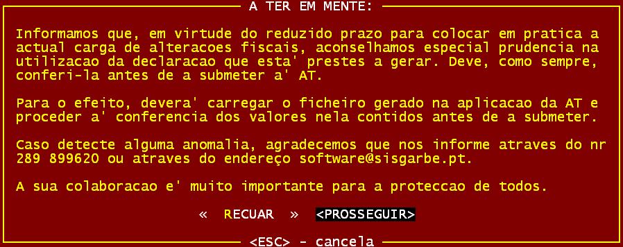 Surge então uma mensagem de alerta que deve ter em consideração, depois de a ler com atenção, deve