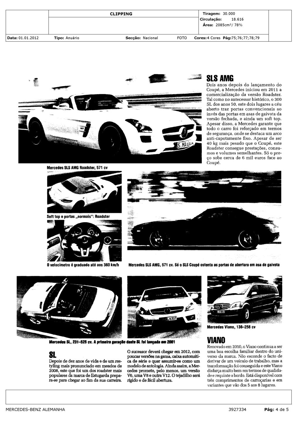 Mercedes SLS AMG Roadster, 571 cv SLS AMG Dois anos depois do lançamento do