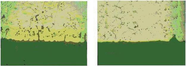 Para visualizar mais detalhes da camada de difusão, foram tiradas as fotos também no microscópio ótico (figura 4.16). (a) (b) FIGURA 4.