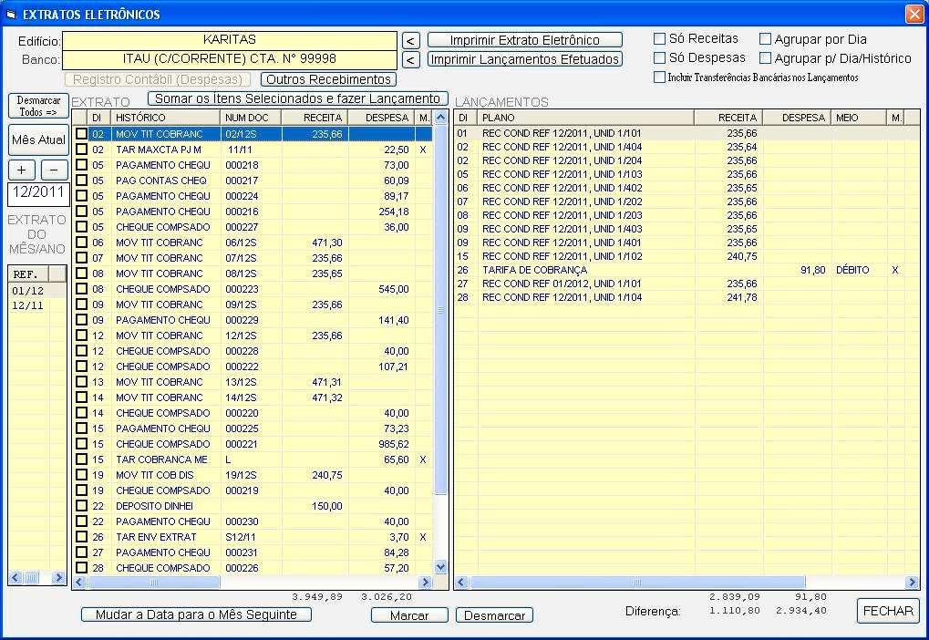 Arquivos de extratos eletrônicos podem ser processados mais de uma vez. O sistema não permite que os registros sejam duplicados.