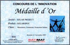 Medalha de Ouro Concours de L innovation BATIMAT PARIS - 2003 Teste certificado Avis Technique pelo CSTB 2006 Publicação Tubular daylight guidance systems Report 173:2006 C. I. E.