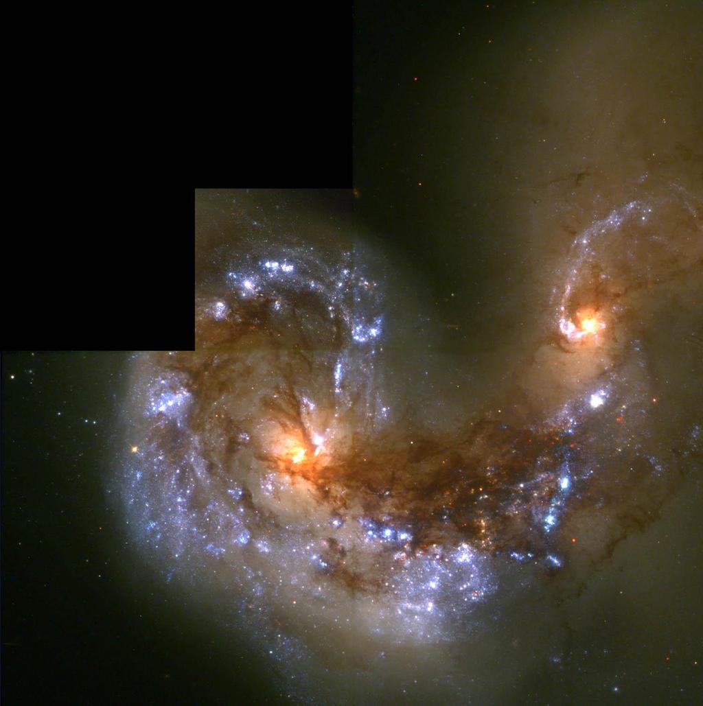 Duas galáxias na constelação de Corvus,