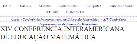 A entrada na página do usuário 3. Processo para submissão de trabalhos 3.