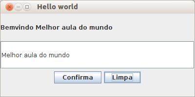 Aproveitando... jp.add(label); jp.add(nome); JPanel jp2 = new JPanel(new FlowLayout()); jp2.add(buttonok); jp2.add(buttonlimpa); jp.