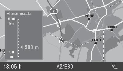 Indicação do itinerário 32 A sua vantagem: no item Zoom do cruzamento, a escala do mapa, antes de se alcançar um ponto de decisão, muda automaticamente para uma apresentação ampliada do cruzamento. 1.