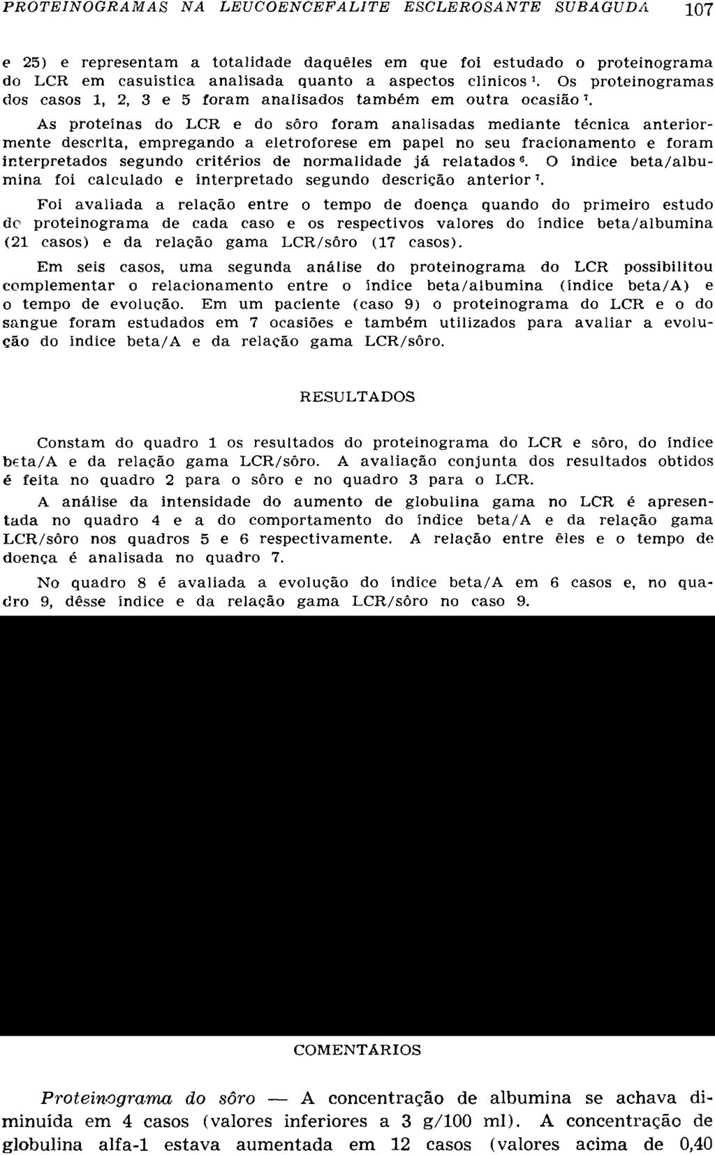 e 25) e representam a totalidade daqueles em que foi estudado o proteinograma do LCR em casuística analisada quanto a aspectos clínicos J.