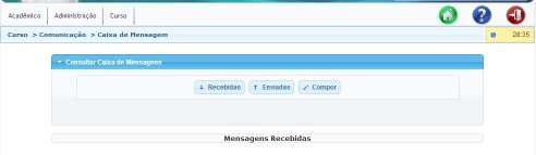 Caixa de Mensagens Nessa opção é possível consultar as mensagens enviadas, as mensagens