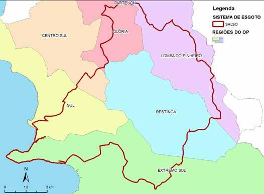 Em relação às Regiões do OP, o SES Salso abrange parcialmente as regiões Restinga, Lomba do Pinheiro, Glória, Centro Sul, Sul e Extremo