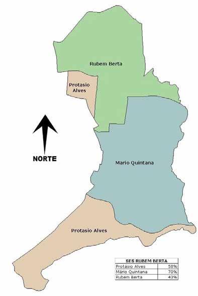 A área de abrangência deste Sistema compreende os bairros Mário Quintana (70% da área do bairro), Protásio Alves (32%) e Rubem Berta (43%). A Figura 5.