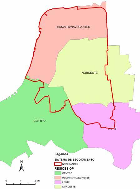 Em relação às Regiões do OP, o SES Navegantes abrange parcialmente as regiões Humaitá/Navegantes, Noroeste, Leste e Centro. A Figura 5.