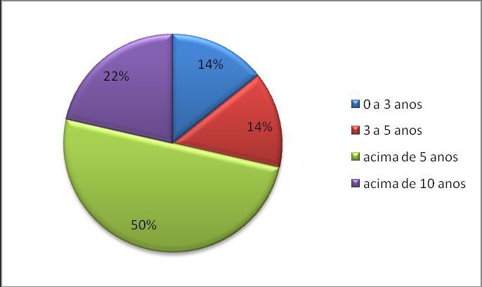 Figura 4: Anos de experiência profissional dos participantes do painel de especialistas para validação das variáveis do estudo, N=42.