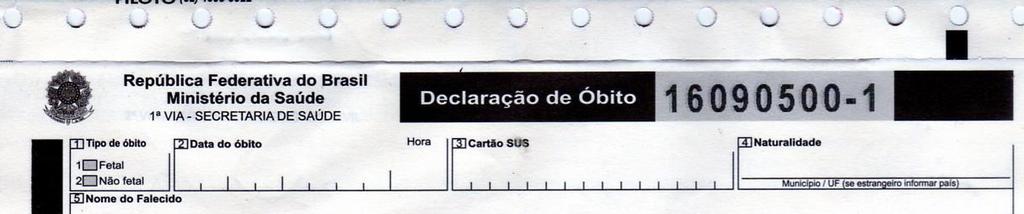 Bloco I Identificação Informações gerais sobre a identidade do falecido