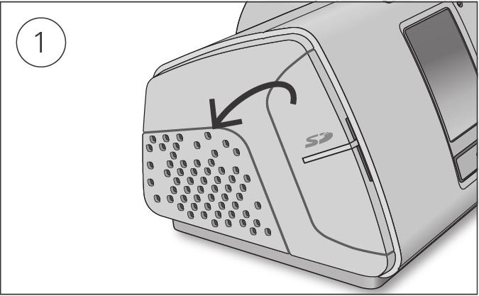 Cartão SD Uma forma alternativa de transferir os seus dados da terapia ao seu prestador de cuidados é através de um cartão SD.