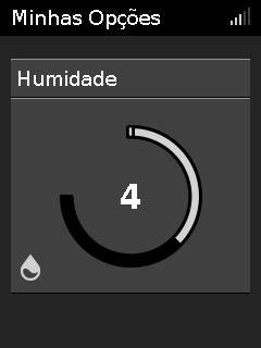 Pode definir a Humidade como Desl ou entre 1 e 8, sendo 1 a configuração de humidade mais baixa e 8 a configuração de humidade mais alta. Para ajustar o nível de humidade: 1.